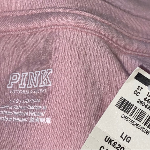 VS PINK Short Sleeve Heart Top Pudra Pink - Picture 6 of 6